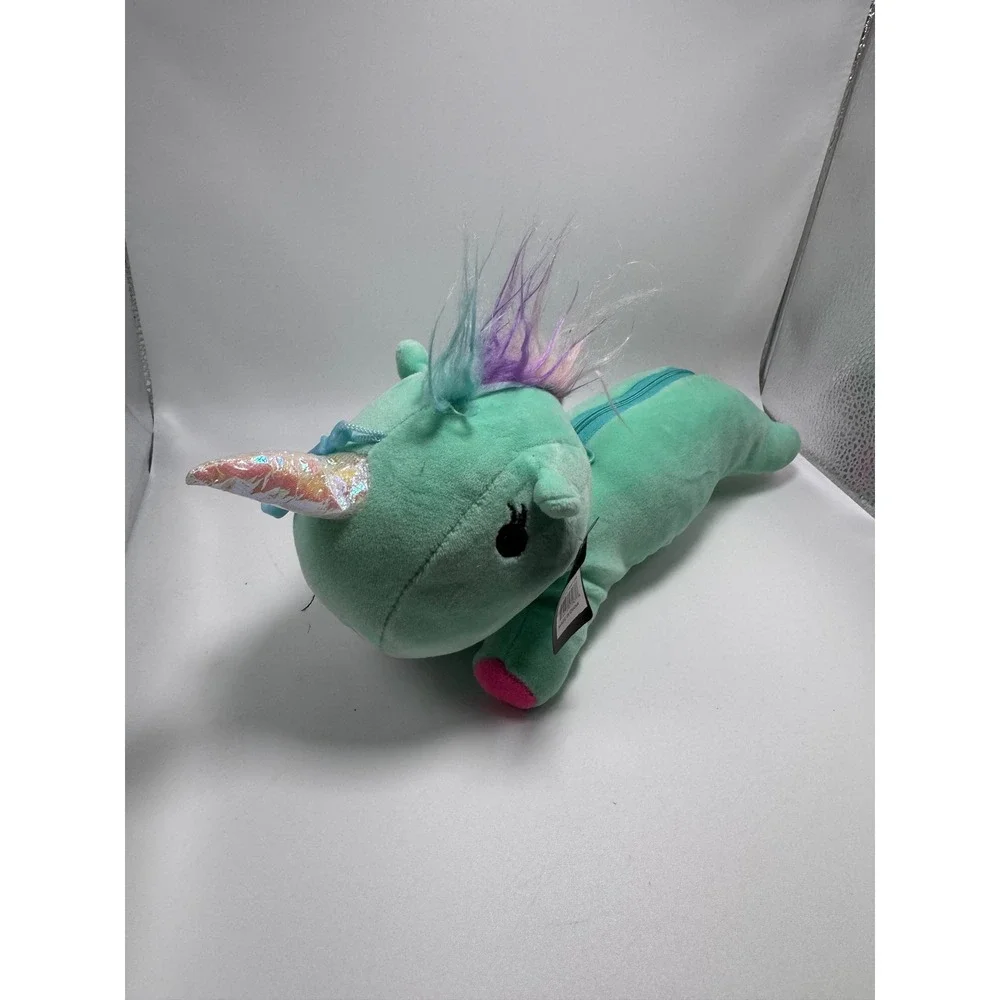 Minky Accessories Plush Unicorn Pencil Case Mint Green Zipper Pouch BA1156 NWT
